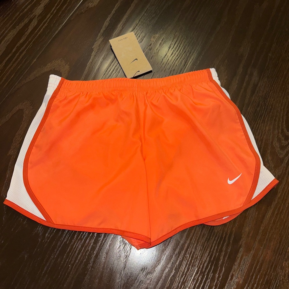 Nike‎ Dri-FIT Running Shorts Kids Size L Orange White Athletic Gym NWT